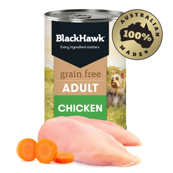 black hawk adult grain free chicken wet dog food