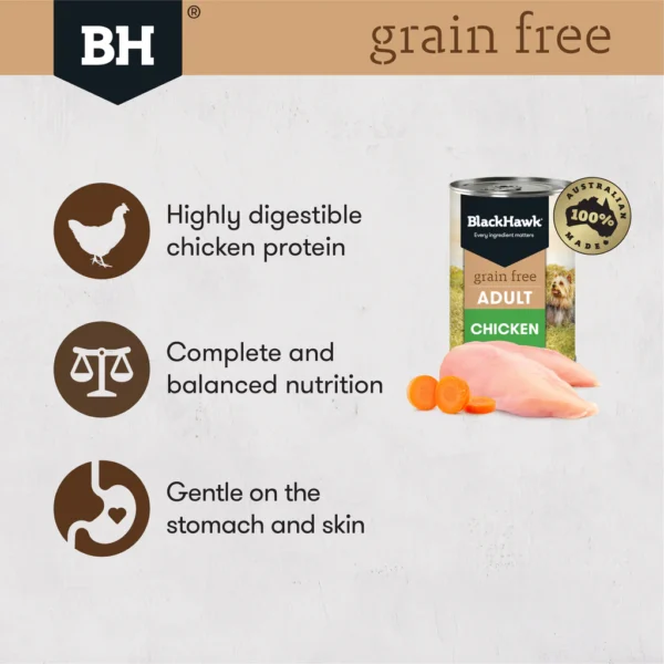 black hawk adult grain free chicken wet dog food