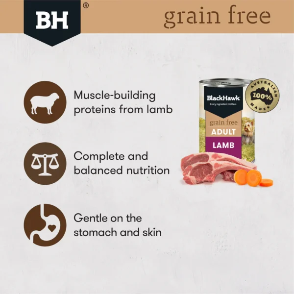 black hawk adult grain free lamb wet dog food