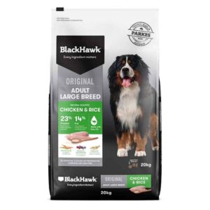 black hawk dog food large breed adult chicken and rice – 20kg