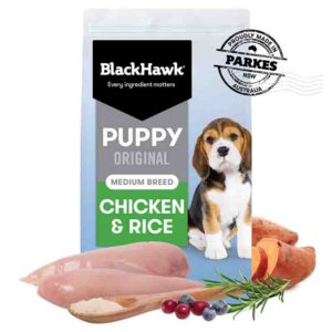 black hawk dog food puppy medium breed – chicken and rice 03kg